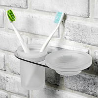 Wasserkraft Kammel Держатель двойной подвесной, цвет: хром/матовое стекло K-8326