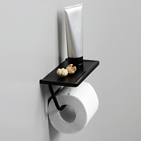 Wasserkraft Держатель туалетной бумаги с полочкой для телефона, цвет: черный матовый K-1525