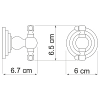 Wasserkraft Ammer Крючок двойной подвесной, цвет: никель K-7023D