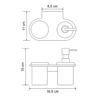 Wasserkraft Kammel Держатель стакана и дозатора подвесной, цвет: хром K-8389
