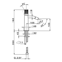 Cisal X32 Смеситель для биде, без донного клапана, длина излива 10 см, цвет: inox X1000564D1