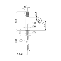 Cisal X32 Смеситель для раковины, без донного клапана, длина излива 13 см, цвет: inox X1000504D1