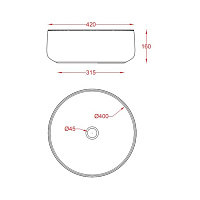 ArtCeram Cognac Раковина чаша d42x16h см, без перелива, покрытие Saniglaze, цвет: fard COL001 97 00