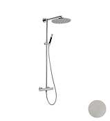 Cisal Less New Настенная душевая стойка с термостатом, верхний душ, цвет: brushed nickel LNC7801N2F