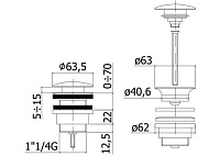 Paffoni Донный клапан Click-Clack 1 1/4", универсальный, с переливом, цвет: хром ZSCA050CR