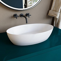 Salini Alda 01 Раковина мебельная S-Sense, округлая, 58х35х15h см, цвет: белый глянцевый 110611G