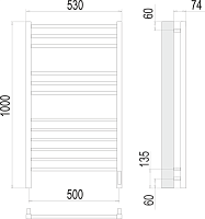 Terminus Сицилия Полотенцесушитель электрический 53x100h, цвет: хром 4670078526298