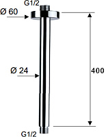 Remer Кронштейн потолочный 40,5 см, цвет: cromo 347N40