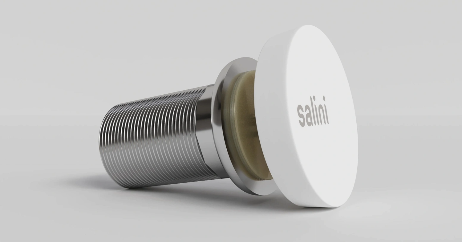 Salini D 504 Донный клапан для раковины из S-Stone, Click-Clack без перелива цвет: белый матовый 162302M