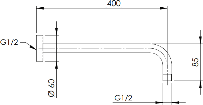 Remer Кронштейн настенный 40 см, цвет: cromo 343L40