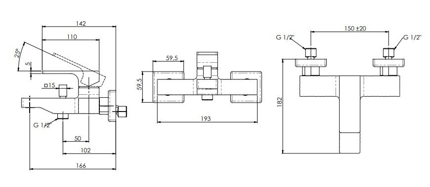 Remer Absolute Смеситель для ванны с душем, цвет: nichel spazzolato opaco AU05NPO