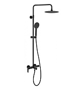 Remer Dream Душевая стойка: смеситель, верхний душ 25 см, лейка, штанга 161 см, цвет: nero opaco D34A8MPUFM25NO