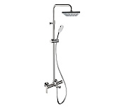 Remer Energy Душевая стойка: смеситель, верхний душ 25 см, лейка, штанга 161 см, шланг, цвет: cromo EY34ASD25