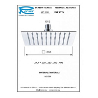 Remer Верхний душ 40x40 см, 1 режим, без кронштейна, цвет: nero opaco 357UFS40NOx