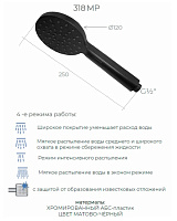 Remer Ручной душ, 3 вида струи, цвет: nero opaco 318MPNOX