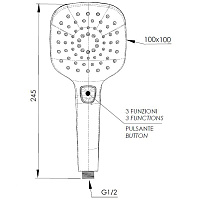 Remer Ручной душ, 3 вида струи, цвет: nero opaco 318CPNOX