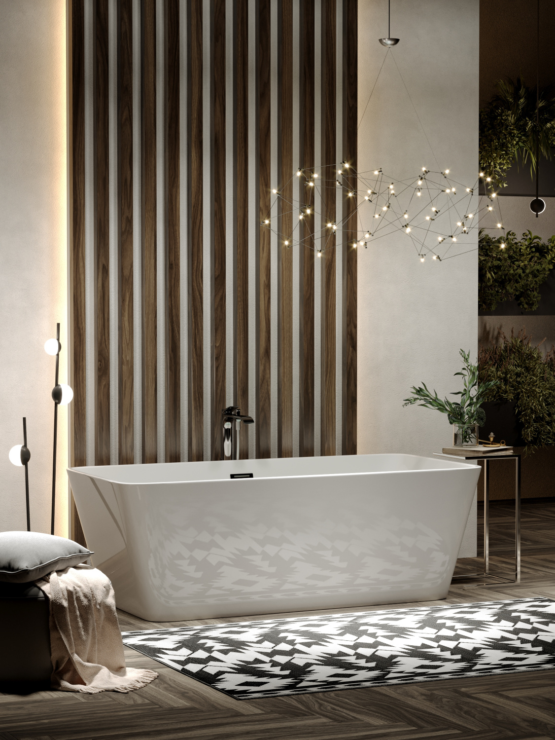 Sancos Dama Акриловая ванна отдельно стоящая 170x80x58h см, цвет: белый FB05