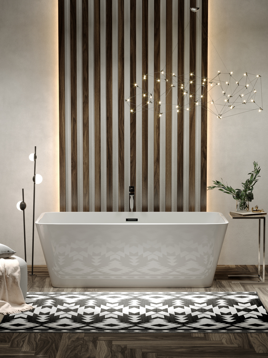 Sancos Dama Акриловая ванна отдельно стоящая 170x80x58h см, цвет: белый FB05