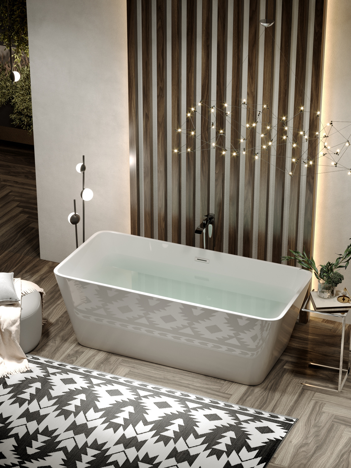 Sancos Dama Акриловая ванна отдельно стоящая 170x80x58h см, цвет: белый FB05