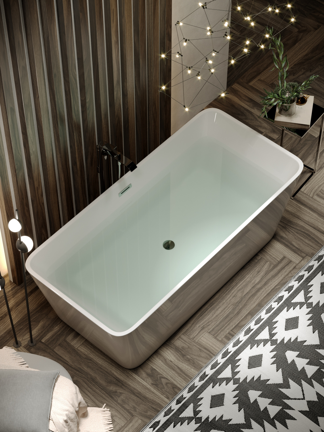 Sancos Dama Акриловая ванна отдельно стоящая 170x80x58h см, цвет: белый FB05