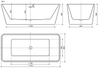 Sancos Dama Акриловая ванна отдельно стоящая 170x80x58h см, цвет: белый FB05