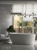 Sancos Single Акриловая ванна отдельно стоящая 180x85x58h см, цвет: белый/хром FB07