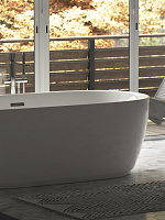 Sancos Single Акриловая ванна отдельно стоящая 180x85x58h см, цвет: белый/хром FB07