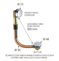 Remer Слив-перелив click-clack для ванны, цвет: cromo 96CC