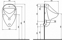 Geberit Felix Писсуарный комплект подвесной 37,5x35x64,5h см, цвет: белый 2607RZ