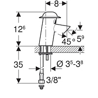 Geberit Bambini Смеситель для раковины детский 8 см, цвет: синий/желтый 577650000