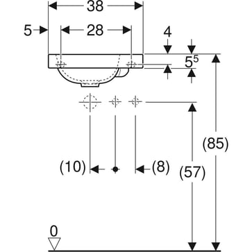Geberit iCon Ракoвинa подвесная 38x25x14h см, цвет: белый 501.830.00.1