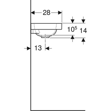 Geberit iCon Ракoвинa подвесная 38x25x14h см, цвет: белый 501.830.00.1