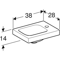 Geberit iCon Ракoвинa подвесная 38x25x14h см, цвет: белый 501.830.00.1