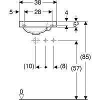 Geberit iCon Ракoвинa подвесная 38x25x14h см, цвет: белый 501.830.00.1