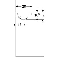 Geberit iCon Ракoвинa подвесная 38x25x14h см, цвет: белый 501.830.00.1