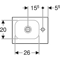 Geberit iCon Ракoвинa подвесная 38x25x14h см, цвет: белый 501.830.00.1