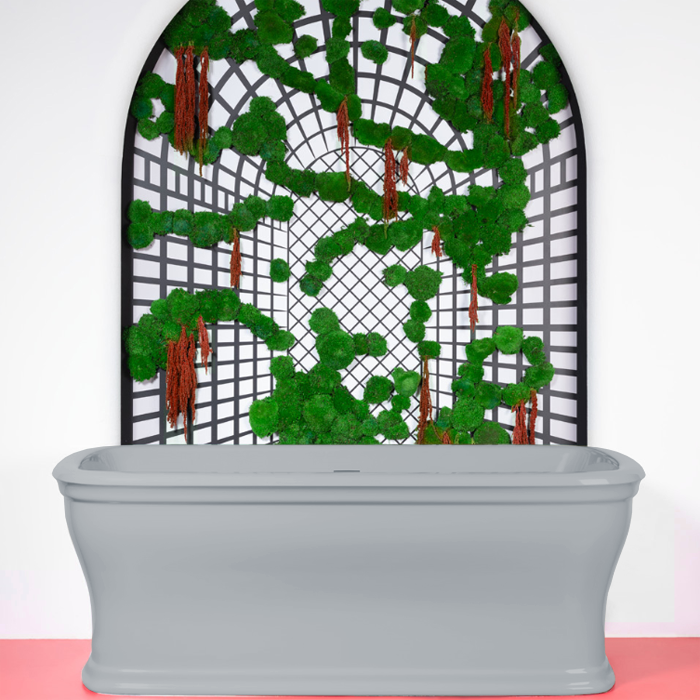 ArtCeram Civitas Ванна из Livingtec отдельностоящая 180x85 см, цвет: grigio acquarello CIW001 34 00