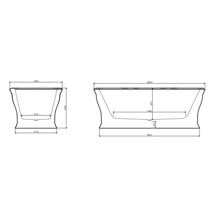 ArtCeram Civitas Ванна из Livingtec отдельностоящая 180x85 см, цвет: grigio acquarello CIW001 34 00