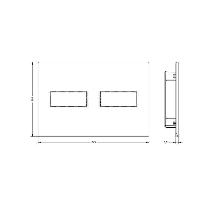 ArtCeram Inox Кнопка смыва для унитаза, пластик, цвет: matt black 710.000.BM