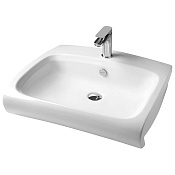 ArtCeram Hi-line Раковина подвесная/накладная 65x51,5x18h см, 1 отв, с переливом, цвет: glossy white HIL002 01 00