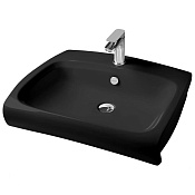 ArtCeram Hi-line Раковина подвесная 65x51,5x22,3h см, 1 отверстие, с переливом, цвет: glossy black HIL004 03 00
