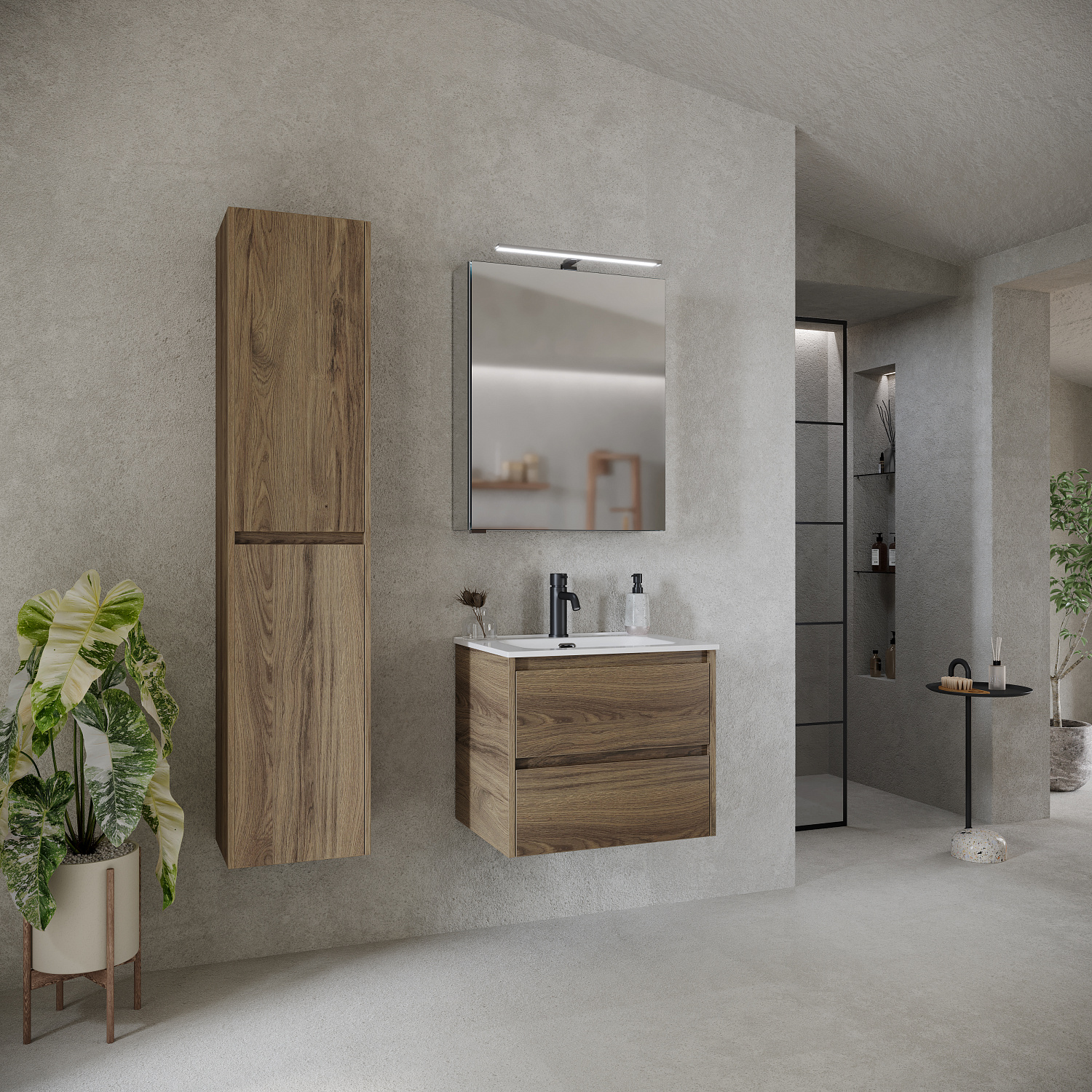 Sancos Libra Тумба для раковины подвесная 59x45x50h см, цвет: дуб чарльстон LB60ECH