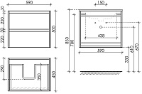 Sancos Libra Тумба для раковины подвесная 59x45x50h см, цвет: дуб чарльстон LB60ECH