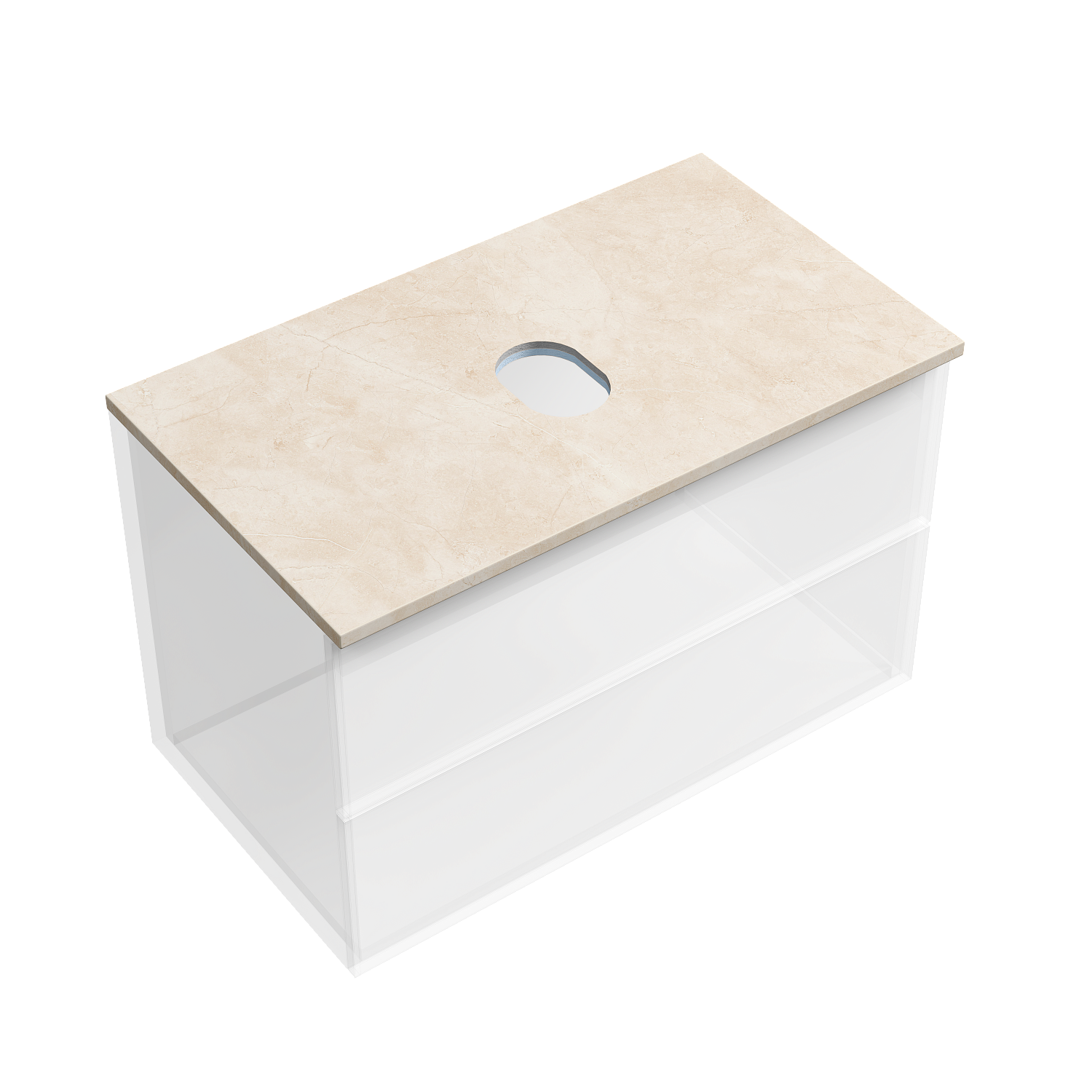 Sancos Столешница 80x46x2,1h см, цвет: kreman TT80A2