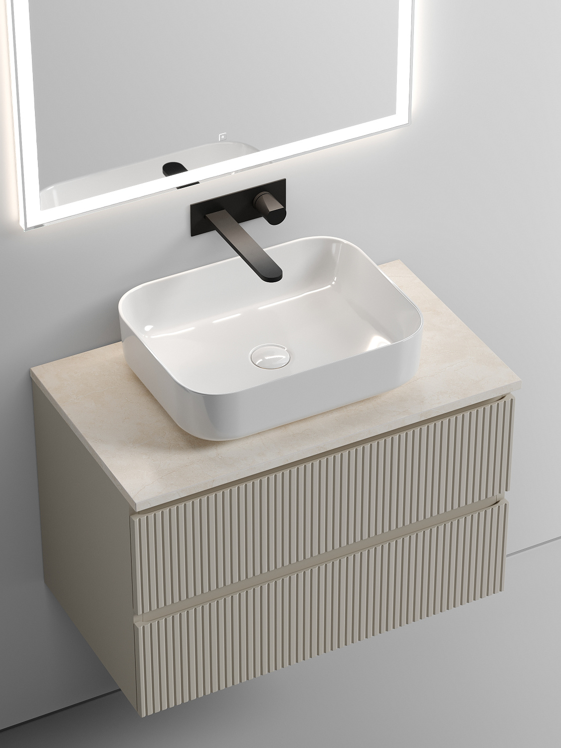 Sancos Столешница 80x46x2,1h см, цвет: kreman TT80A2