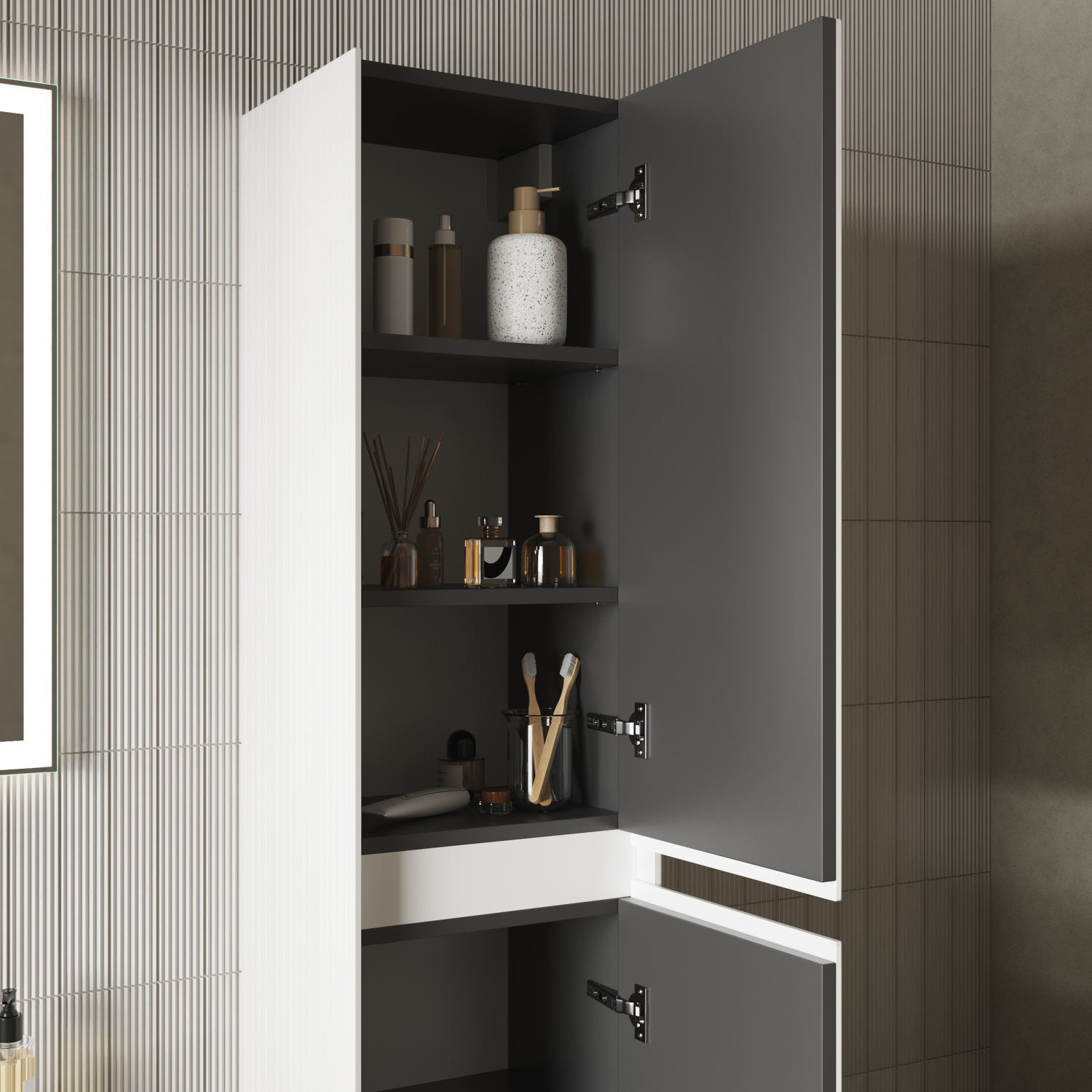 Sancos Cento Шкаф-пенал подвесной 35x30x160h см, цвет: белый PCN35W