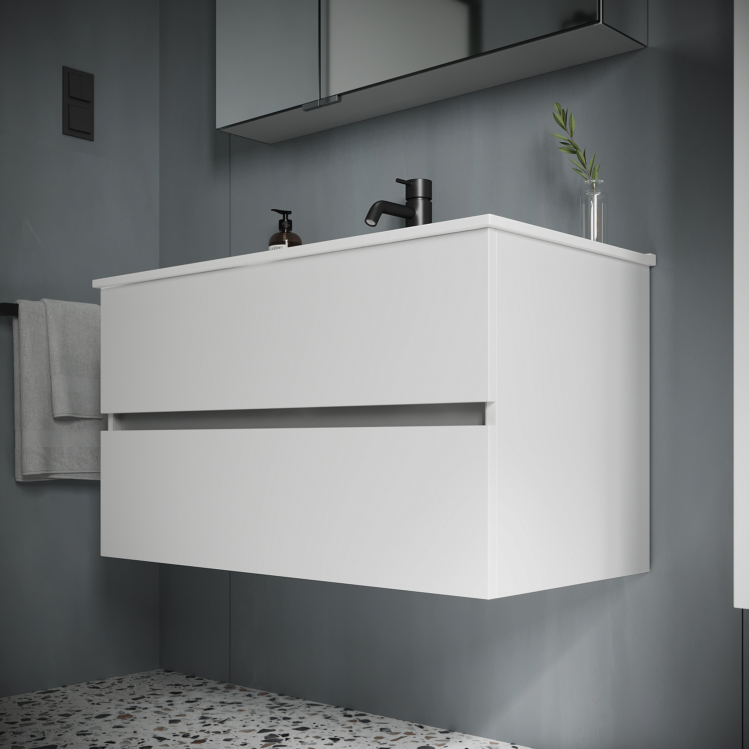 Sancos Urban Тумба для раковины подвесная 89x45x55h см, цвет: белый UR90W