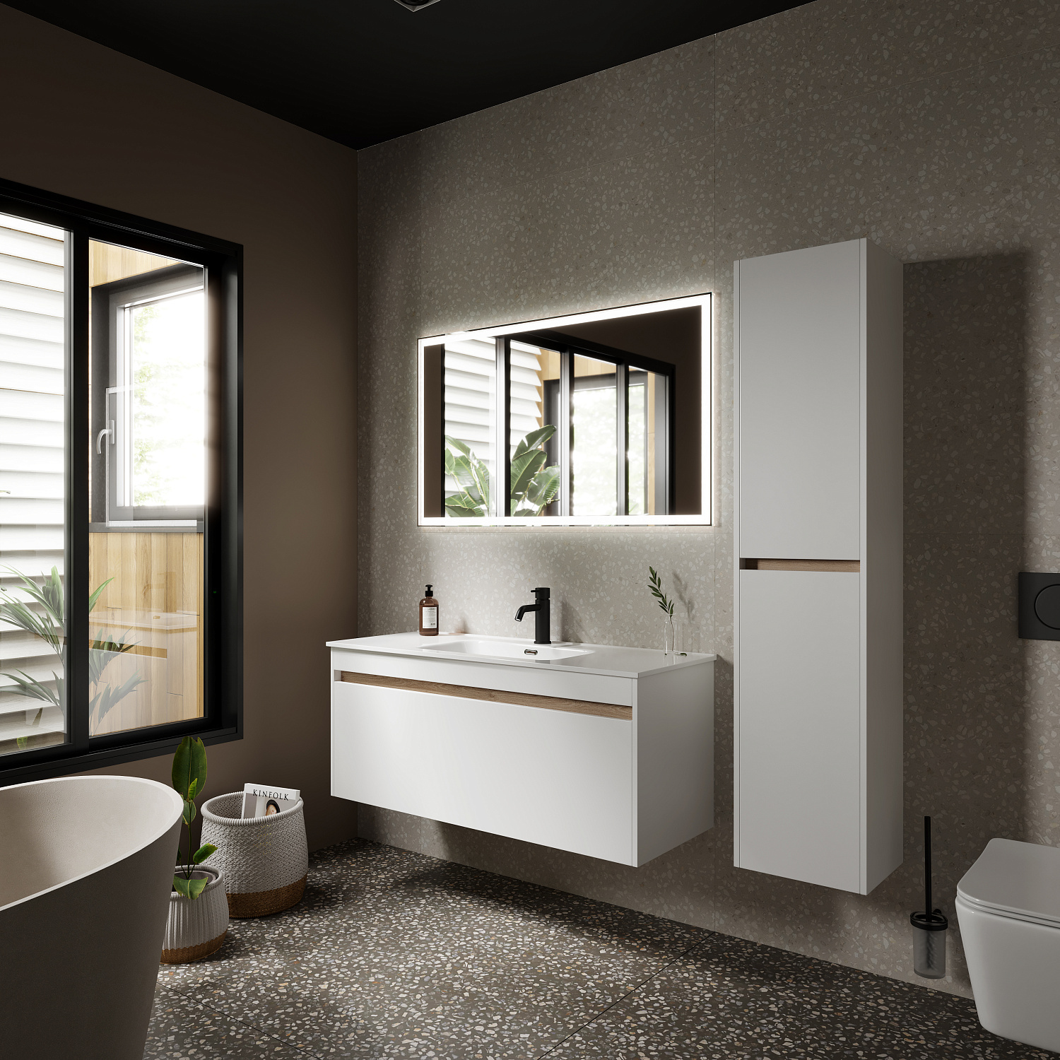 Sancos Smart Тумба для раковины подвесная 119x45x50h см, цвет: белый SM120-1W