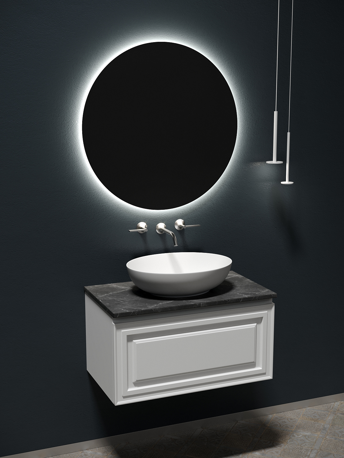 Sancos Столешница 80x46x2,1h см, цвет: black sky TT80A1