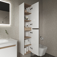 Sancos Smart Шкаф-пенал подвесной 35x30x160h см, цвет: белый PSM35W